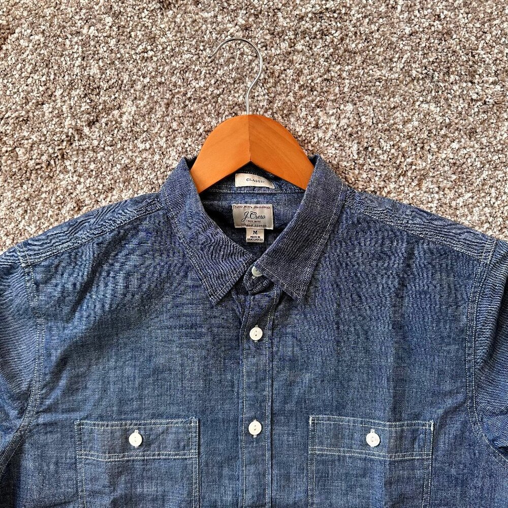 J.Crew Chambray Work shirt. Steel Blue. Size M.
